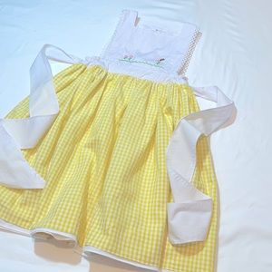 THE PROPER PEONY- embroidered yellow checked dress